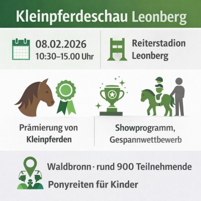 Kleinpferdeschau mit Prämierung im Reiterstadion Leonberg